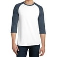 thumbnail image 1 of Mafoose Men's Young Very Important Tee 3/4-Sleeve Raglan Heathered Navy/ White X-Large, 1 of 4