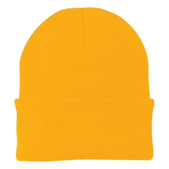 Mafoose Mens 3-Inch Fold Acrylic Male Knit Cap Athletic Gold