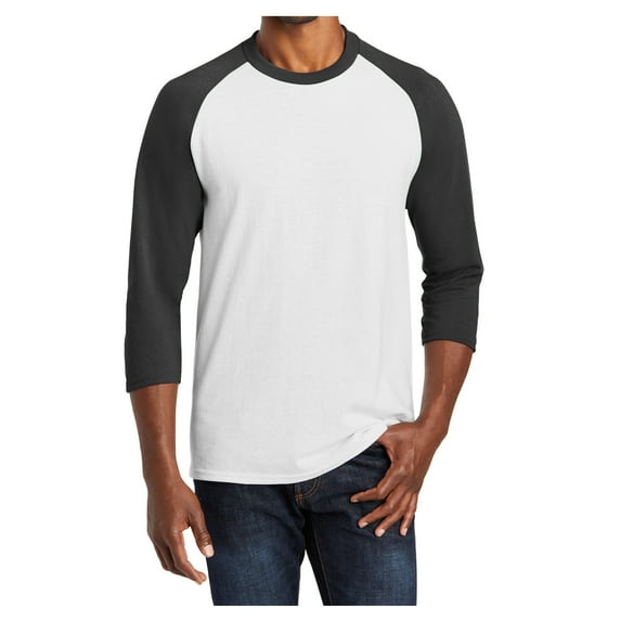 Mafoose Mens Core Blend 3/4-Sleeve T-Shirt White/Jet Black Small