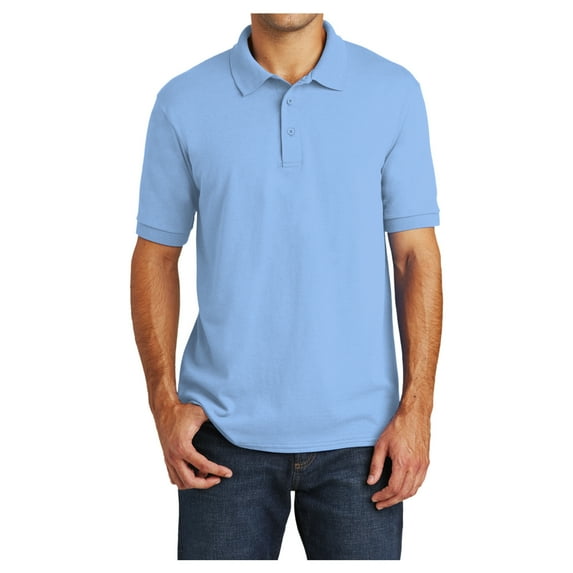 Mafoose Mens Core Blend Jersey Knit Male Polo Light Blue L