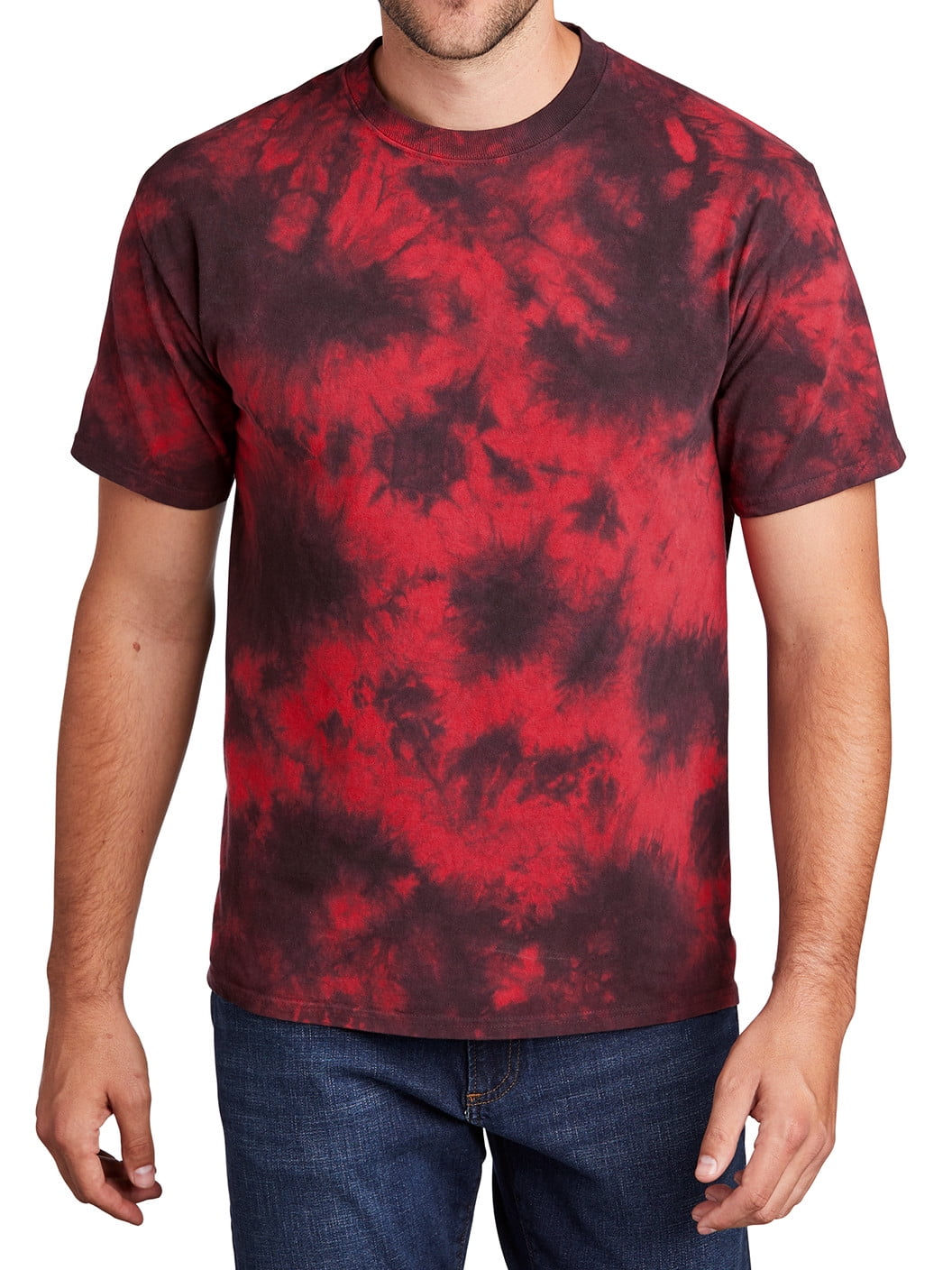 bleach tie dye red shirt