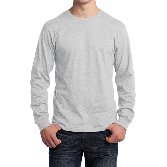 Mafoose Mens Long Sleeve Core Cotton T-Shirts Ash M