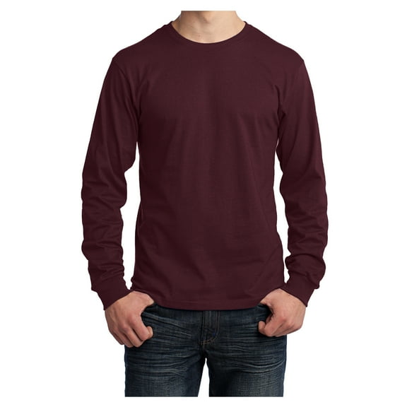Mafoose Mens Long Sleeve Core Cotton T-Shirts Athletic Maroon 2XL