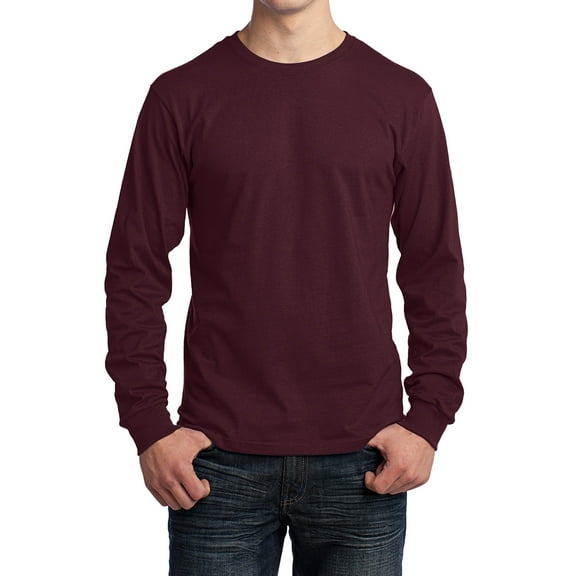 Mafoose Mens Long Sleeve Core Cotton T-Shirts Athletic Maroon S