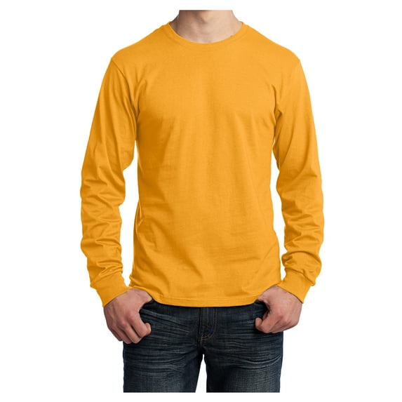 Mafoose Mens Long Sleeve Core Cotton T-Shirts Gold 2XL