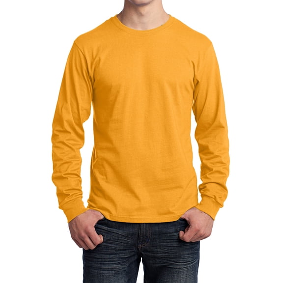 Mafoose Mens Long Sleeve Core Cotton T-Shirts Gold S