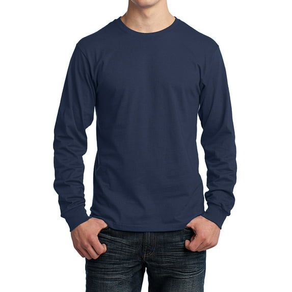 Mafoose Mens Long Sleeve Core Cotton T-Shirts Navy 4XL