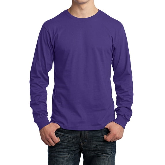 Mafoose Mens Long Sleeve Core Cotton T-Shirts Purple 4XL