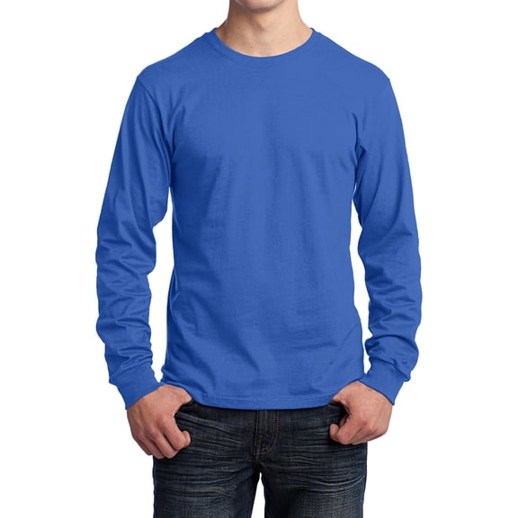 Mafoose Mens Long Sleeve Core Cotton T-Shirts Royal S