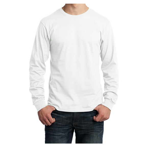 Mafoose Mens Long Sleeve Core Cotton T-Shirts White 2XL