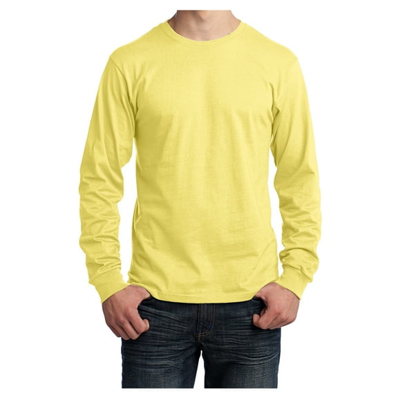 Mafoose Mens Long Sleeve Core Cotton T-Shirts Yellow 3XL
