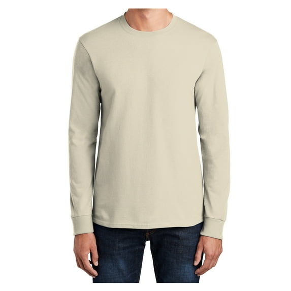 Mafoose Mens Long Sleeve Essential T-Shirt Natural 4X-Large