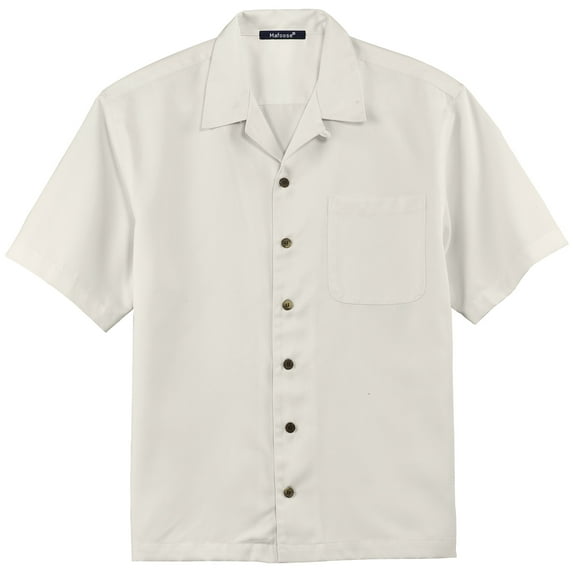Mafoose Mens Short Sleeve Cuban Retro Bowling Casual Summer Beach Button Down Shirts Ivory L