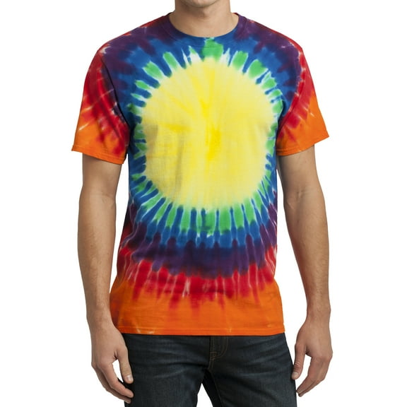 Mafoose Mens Short Sleeve Window Tie-Dye T-Shirt Rainbow Small