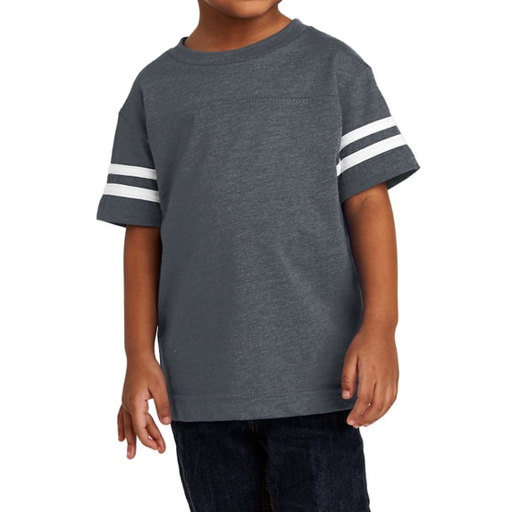 Mafoose Toddler Football Style Soft Fine Jersey Tee Vintage Navy/Blended White 3-Toddler