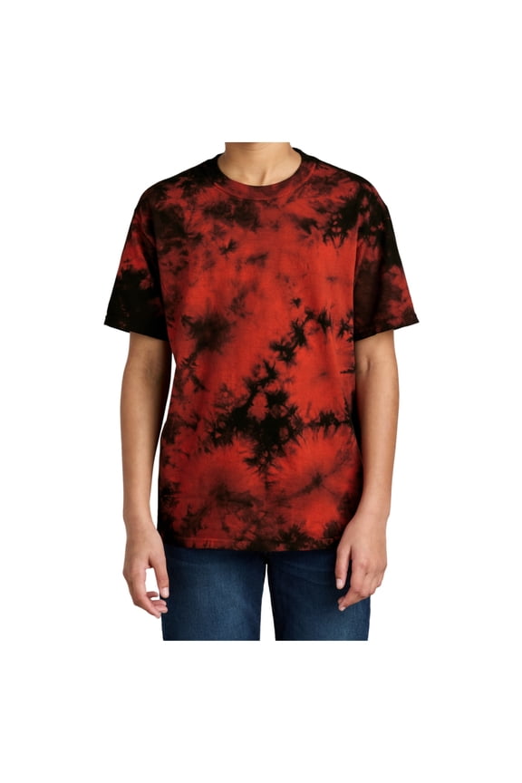 Unisex Little Boys Crystal Tie-Dye T-Shirts Black/Red XL