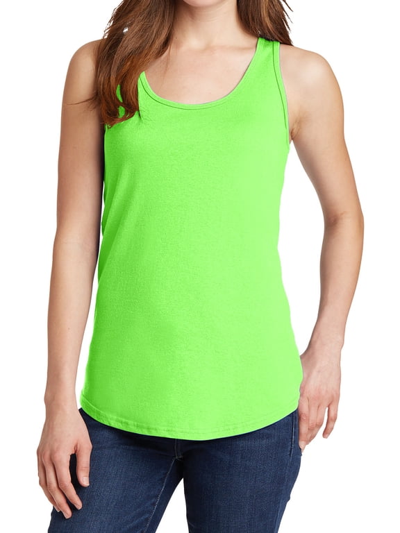 Women Core Cotton Female Tank Top Neon Green S