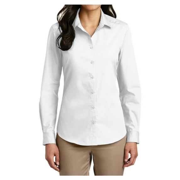 Mafoose Women Cotton/Polyester Poplin Female Shirt White L