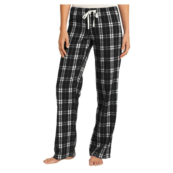 Mafoose Women Juniors Plaid Female Cotton Pajama Black XS