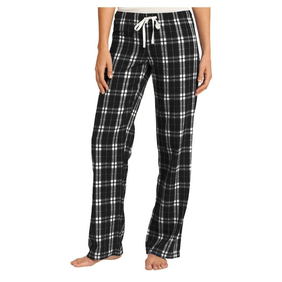 Mafoose Women Juniors Plaid Female Cotton Pajama Black XS