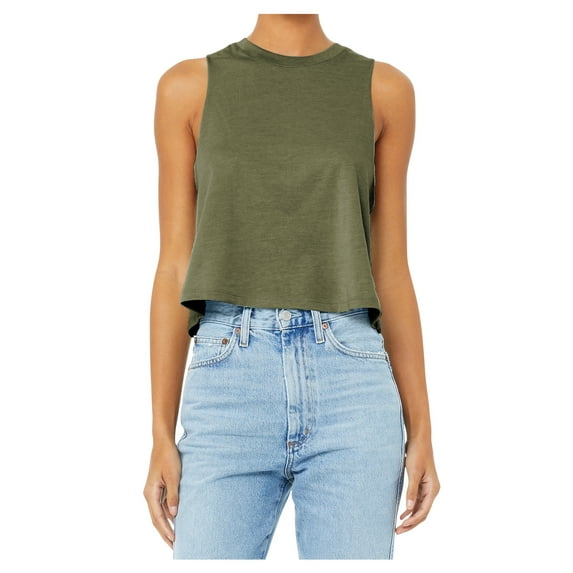 Mafoose Women Racerback Female Tank Top Heather Olive Medium