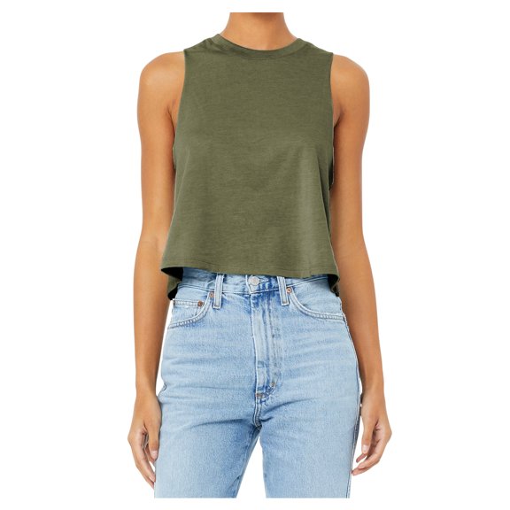 Mafoose Women Racerback Female Tank Top Heather Olive Medium