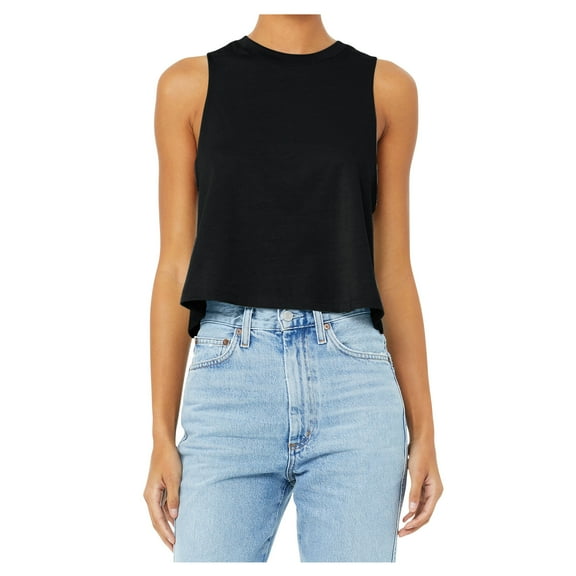 Mafoose Women Racerback Female Tank Top Solid Black Blend X-Large