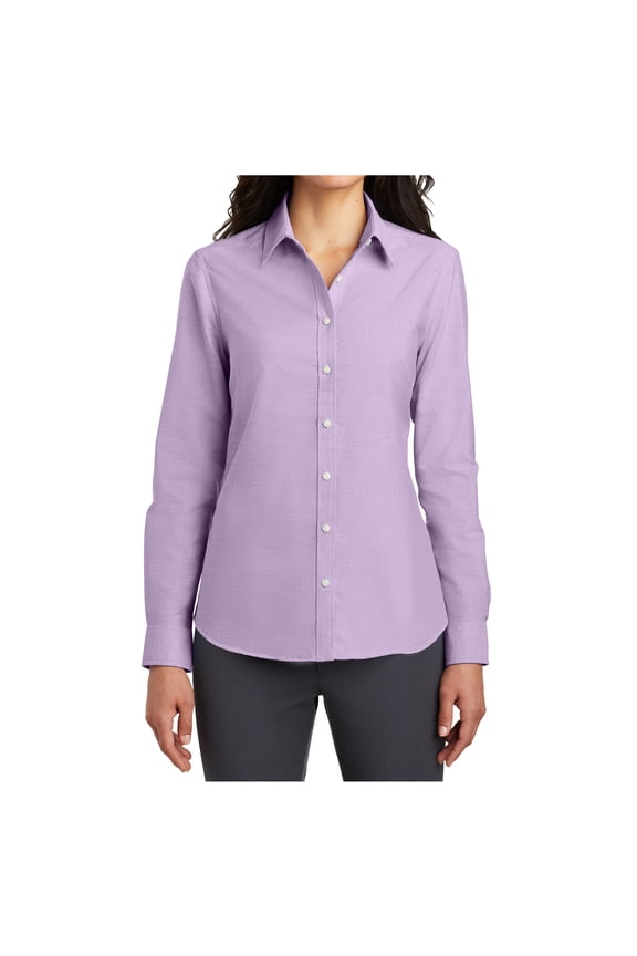 Women SuperPro Oxford Shirt Female Soft Purple Large