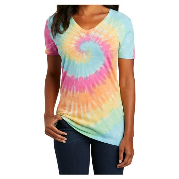 Mafoose Women Tie-Dye Tee Female T-Shirt Pastel Rainbow XL