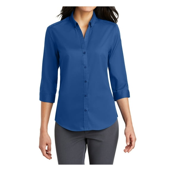 Mafoose Women's 3/4-Sleeve SuperPro Twill Shirt True Blue X-Small
