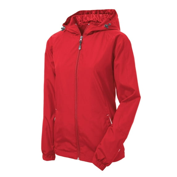 Mafoose Women's Colorblock Hooded Raglan Jacket True Red/White X-Small