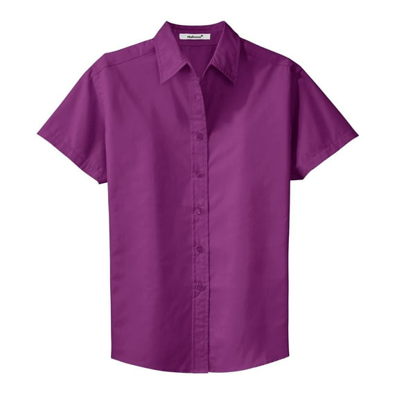 Mafoose Women's Comfortable Short Sleeve Easy Care Shirt Deep Berry 2XL