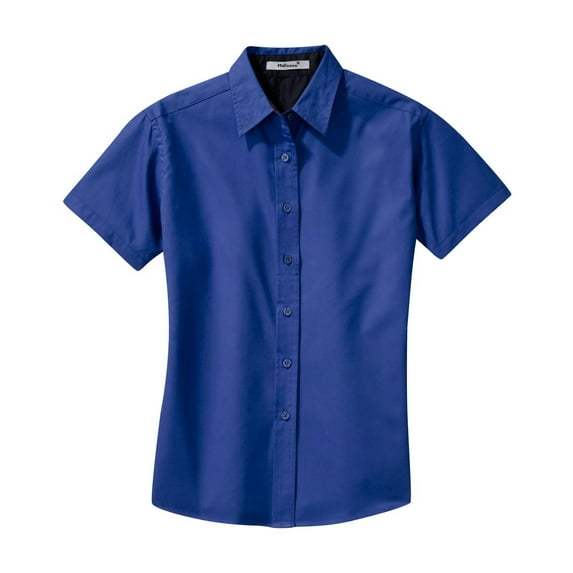 Mafoose Women's Comfortable Short Sleeve Easy Care Shirt Royal/Classic Navy 5XL