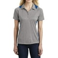thumbnail image 1 of Mafoose Women's Heather Colorblock Contender Polo Vintage Heather/ True Royal Large, 1 of 5