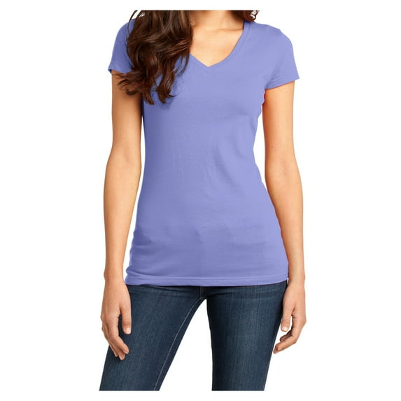 Mafoose Women's Juniors V-Neck Cotton T-Shirt True Violet Medium