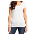 thumbnail image 1 of Mafoose Women's Juniors V-Neck Cotton T-Shirt White Small, 1 of 6