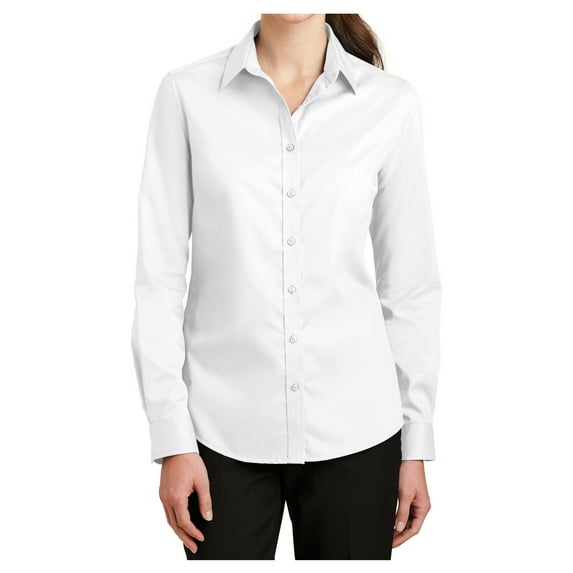 Mafoose Women's Long Sleeve SuperPro Twill Shirt White L