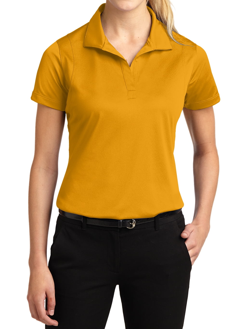 Mafoose Women's Micropique Sport-Wick Polo T-Shirt Gold Large