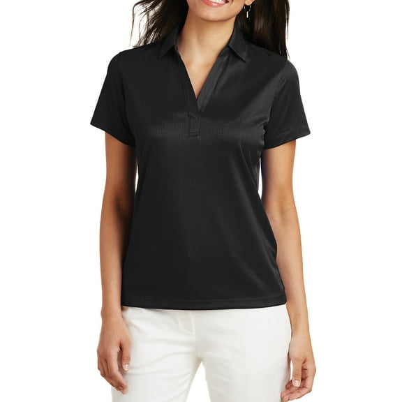 Mafoose Women's Performance Fine Jacquard Polo T-Shirt Black Large