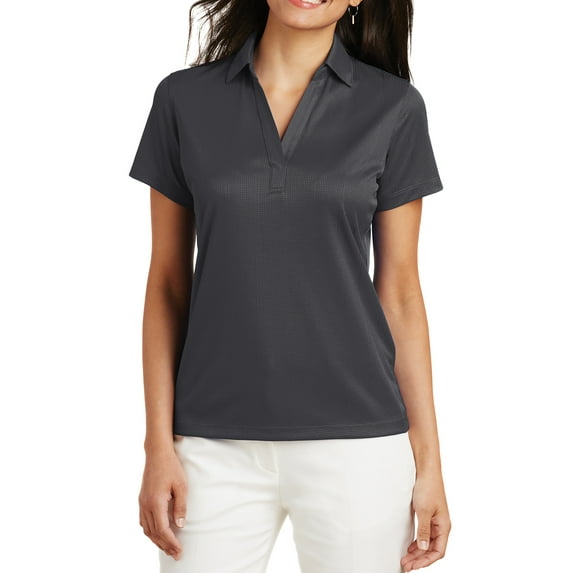 Mafoose Women's Performance Fine Jacquard Polo T-Shirt Grey Smoke 3X-Large