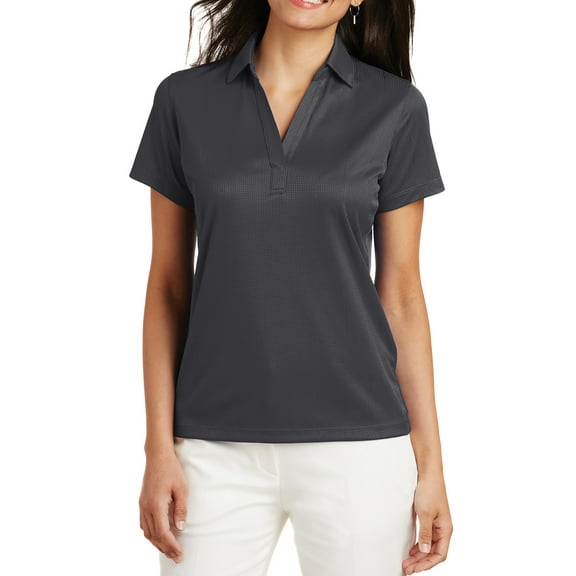 Mafoose Women's Performance Fine Jacquard Polo T-Shirt Grey Smoke Medium