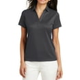 thumbnail image 1 of Mafoose Women's Performance Fine Jacquard Polo T-Shirt Grey Smoke X-Small, 1 of 5