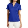 thumbnail image 1 of Mafoose Women's Performance Fine Jacquard Polo T-Shirt Hyper Blue Small, 1 of 5