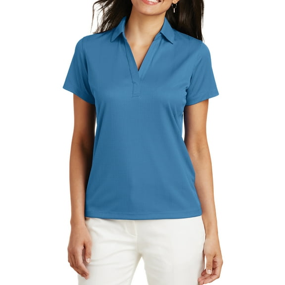 Mafoose Women's Performance Fine Jacquard Polo T-Shirt Ocean Blue 4X-Large
