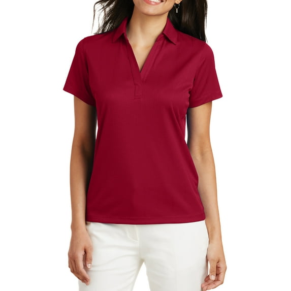 Mafoose Women's Performance Fine Jacquard Polo T-Shirt Rich Red Medium