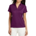 thumbnail image 1 of Mafoose Women's Performance Fine Jacquard Polo T-Shirt Violet Purple 3X-Large, 1 of 5