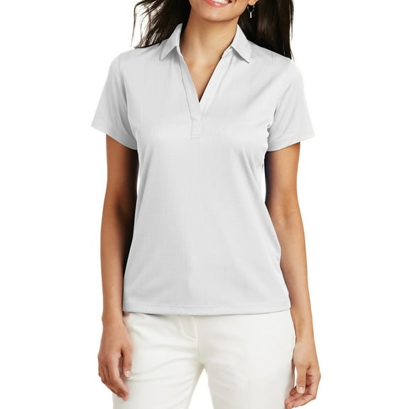 Mafoose Women's Performance Fine Jacquard Polo T-Shirt White X-Small