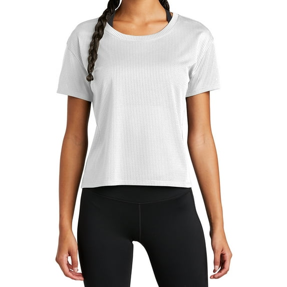 Mafoose Women's PosiCharge Draft Crop Tee White Small