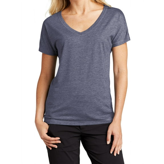 Mafoose Women's PosiCharge Tri-Blend Wicking Dolman Tee True Navy Heather Medium