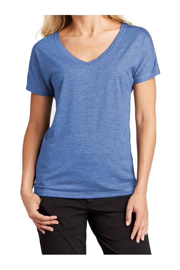 Women's PosiCharge Tri-Blend Wicking Dolman Tee True Royal Heather Large